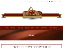Tablet Screenshot of midwestmetals.ca